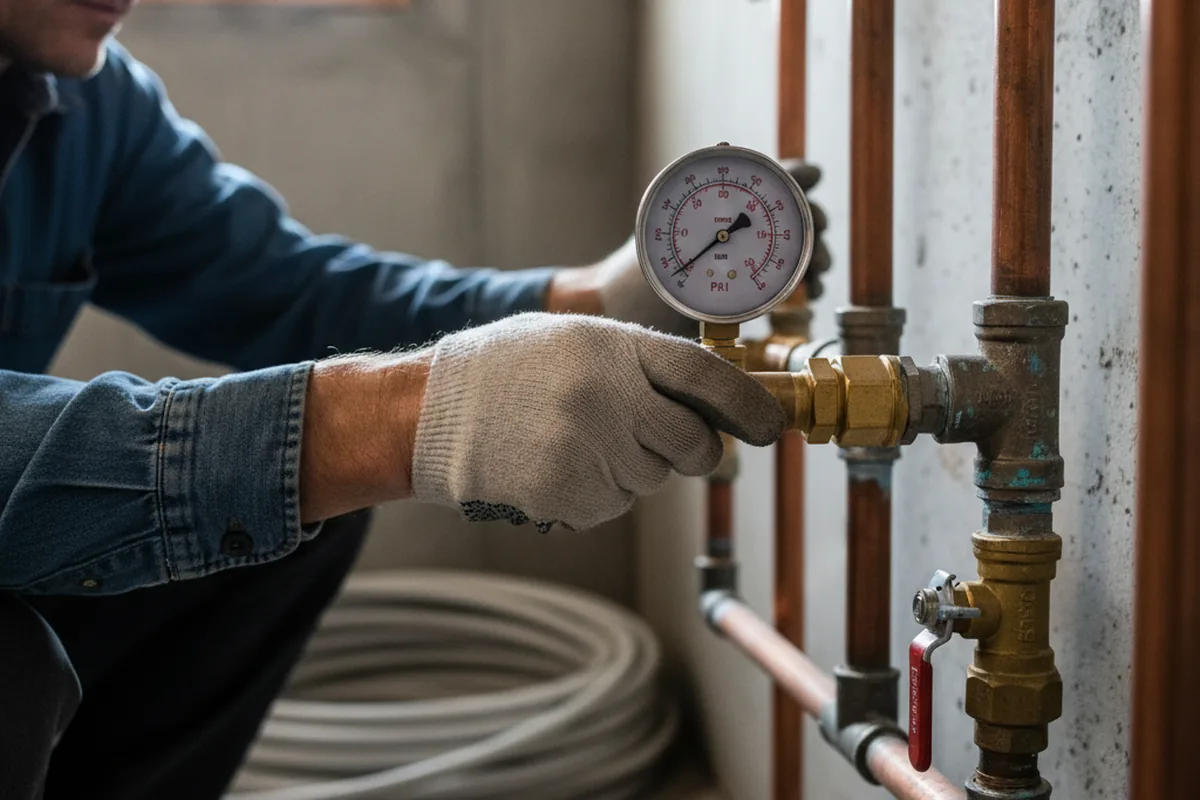 Pressure testing a repaired line during Water Line Repair in Coalville